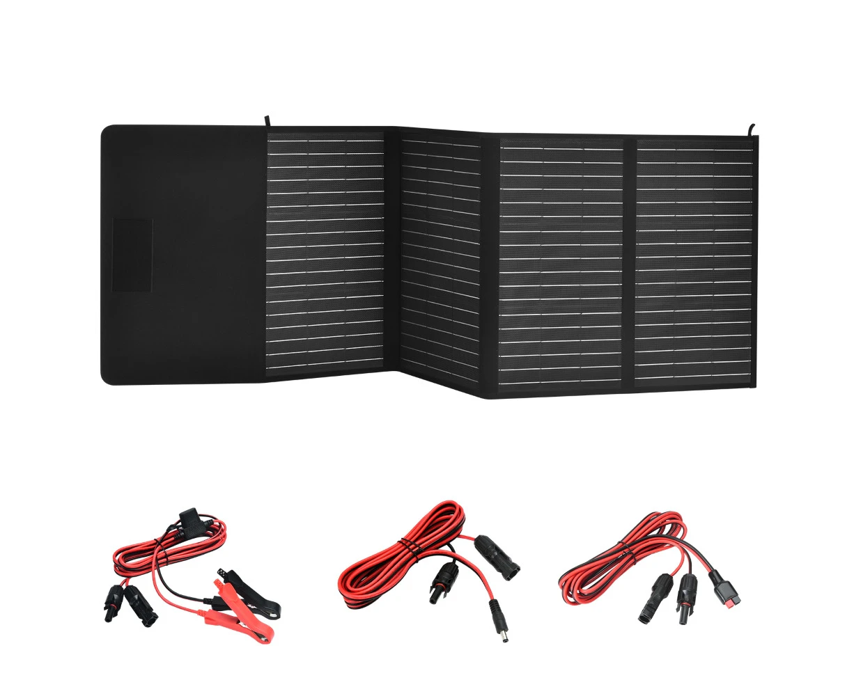 VoltX 12V 100W Mono Solar Blanket 1x MC4 to Alligator Clamps Plug 1x MC4 DC5521 Connector Solar Panel Cable 1x 30A MC4 to Anderson Connector 14AMG