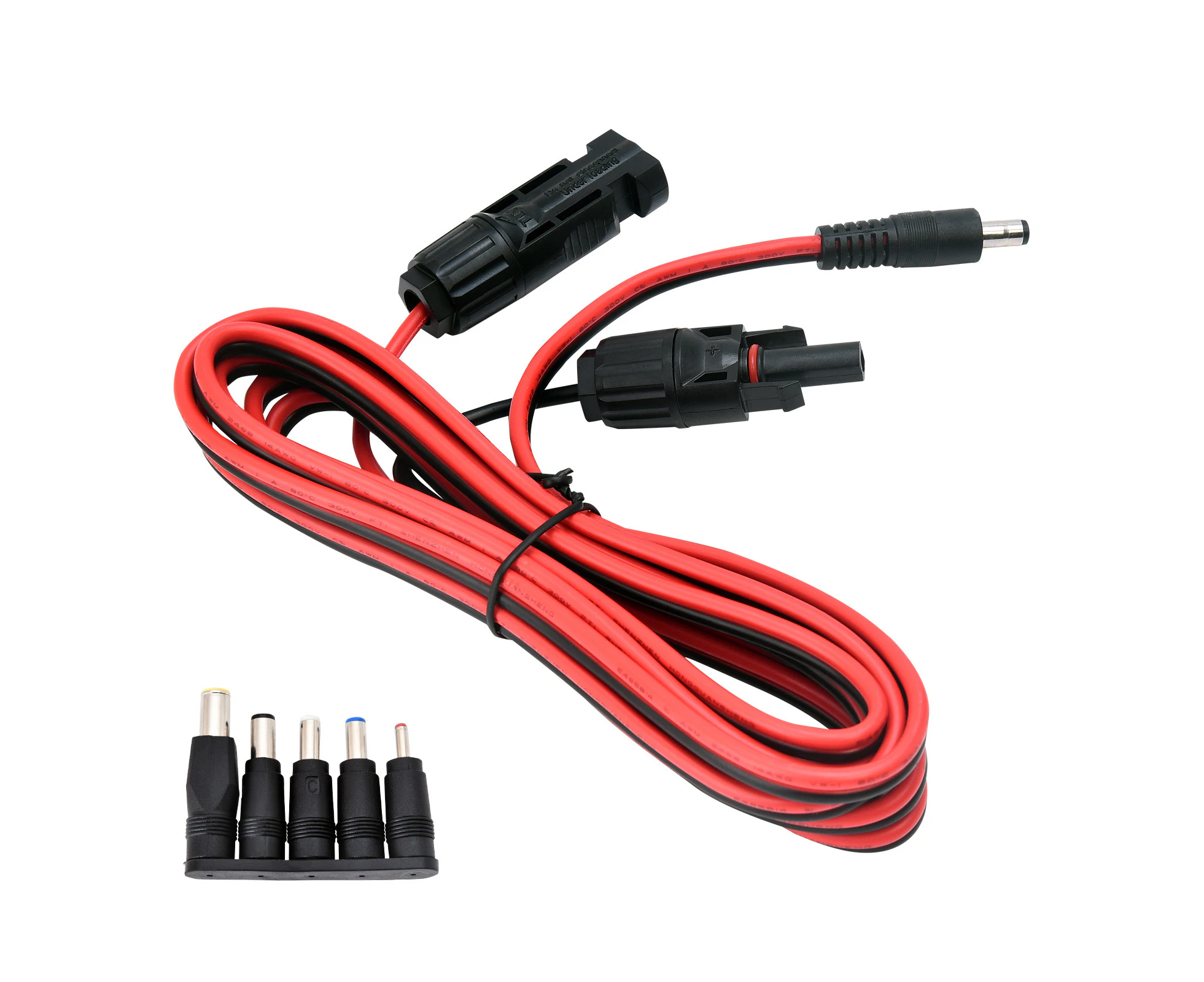 1x MC4 DC5521 Connector Solar Panel Cable Kit Accessory 5 Charging Adapters High Quality 14AWG 2.0mm² Approximately 2.4m Long High Quality