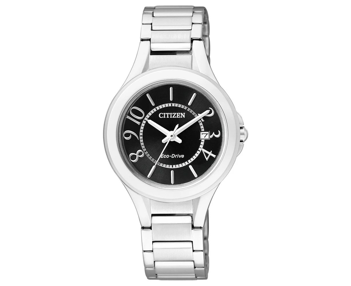 Citizen Eco-Drive FE1020-53E Stainless Steel Dial Black Women's Watch Silver