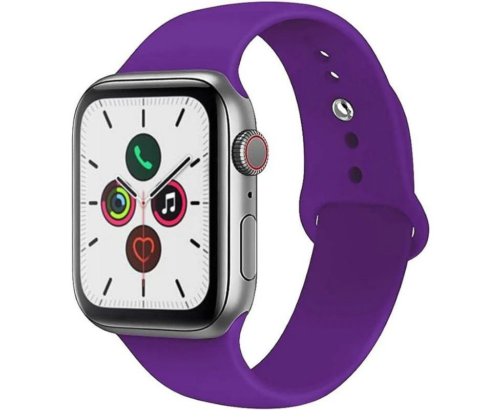 NewBee WAT-NB-42PRG2 Compatible For Apple Watch Band 42/44/45/49MM Soft Silicone Sport Strap - Purple