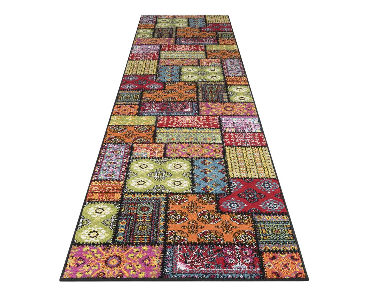 Saray Rugs - Galaxy Colourful Contemporary Runner - 64 Multi 80X300 cm