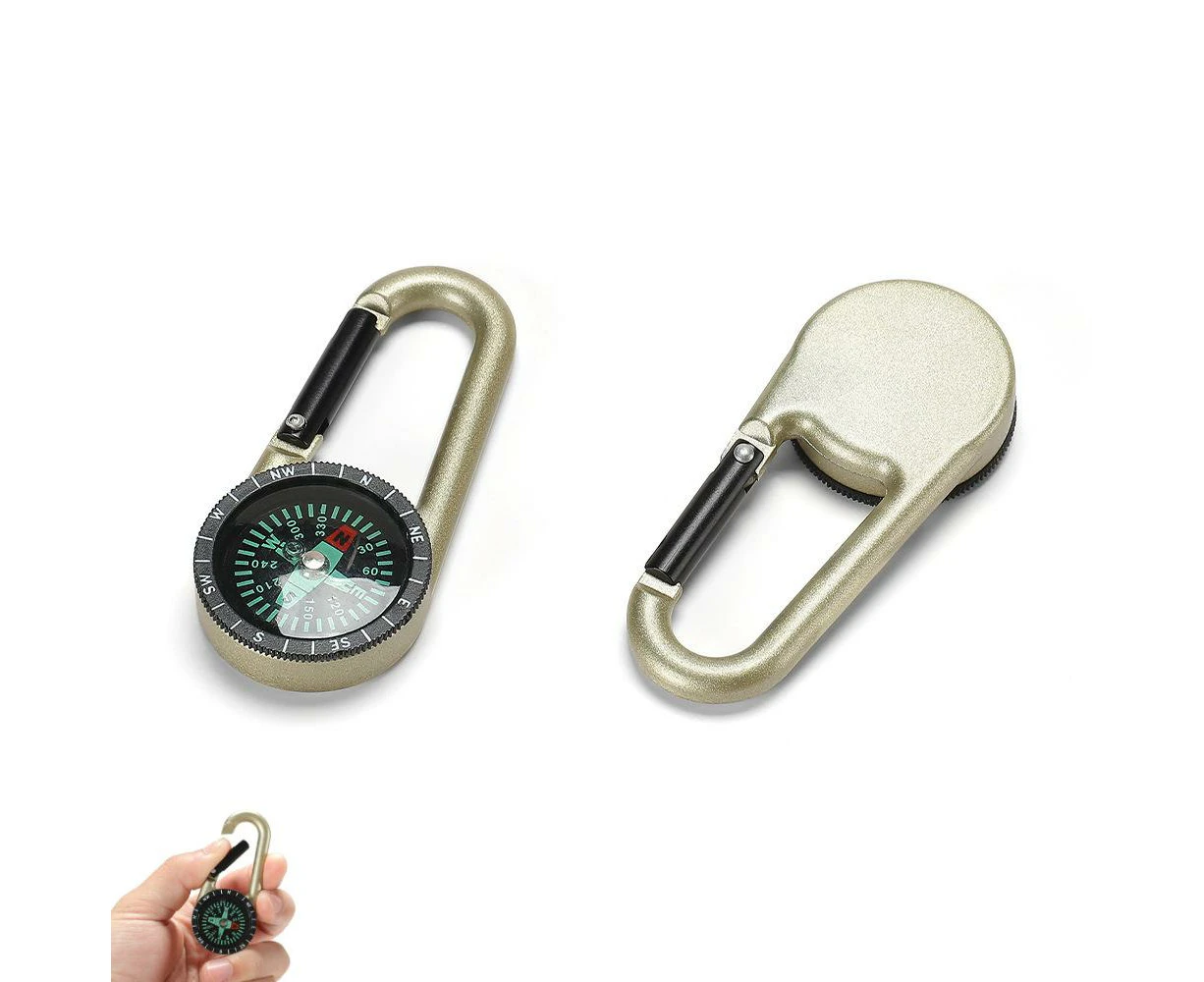 Carabiner Compass Outdoor Adventure Tools, Small Pocket-Sized Waterproof Gear, Mini Clip for Camping, Survival Tool, Emergency Kit, Hiking,Backpacking