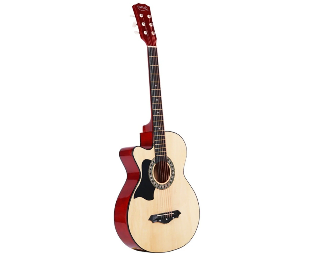 38 Inch Acoustic Guitar Wooden Body Steel String Full Size Left Handed