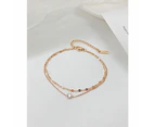 Fashion Double Layers Bracelet For Women Girls-Rose Gold