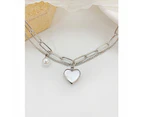 Fashion Gold Plated Heart Charm Bracelet-Silver