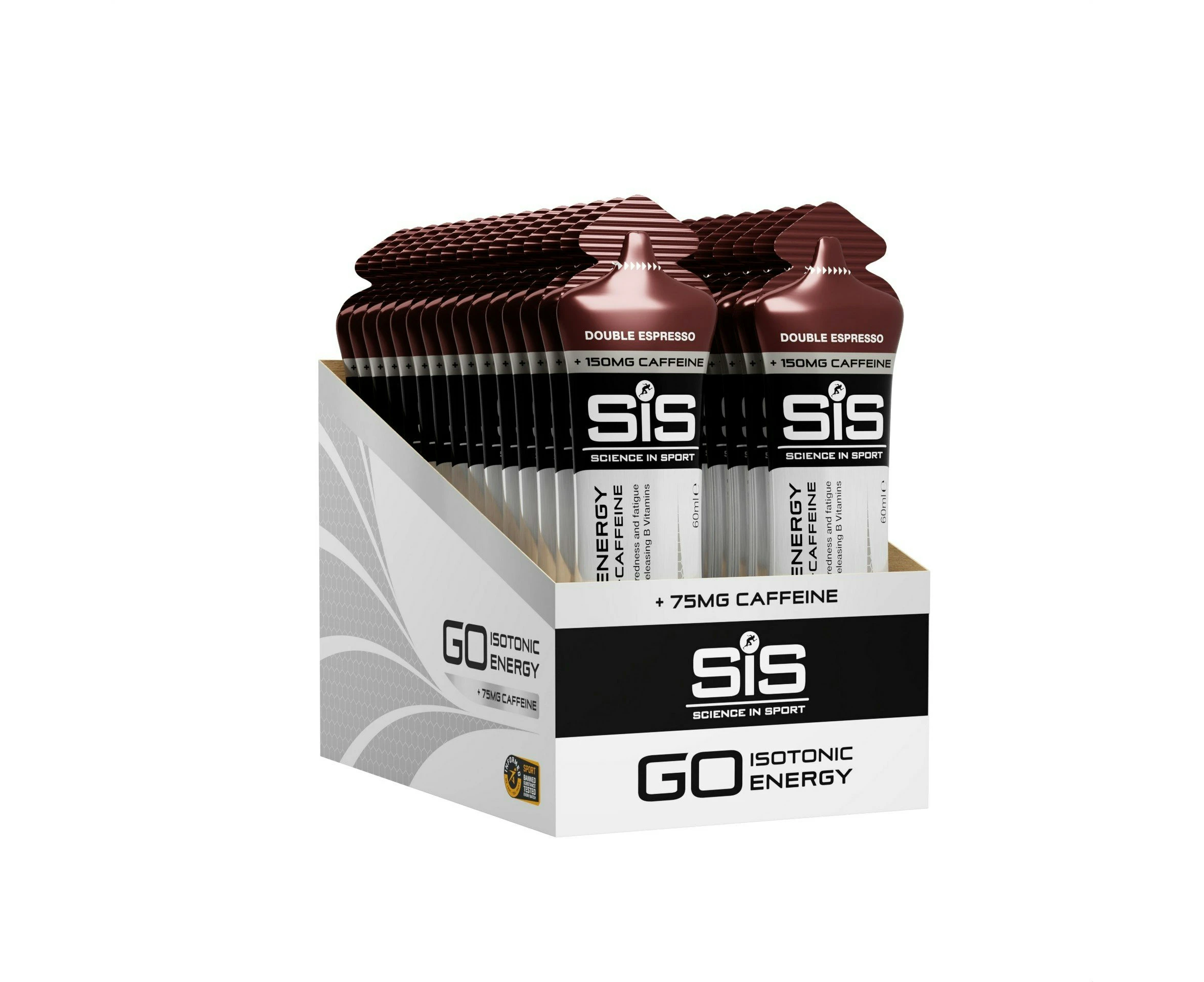 Science-In-Sport SiS GO Plus Caffeine Gels 60ml 30 Pack Double Espresso