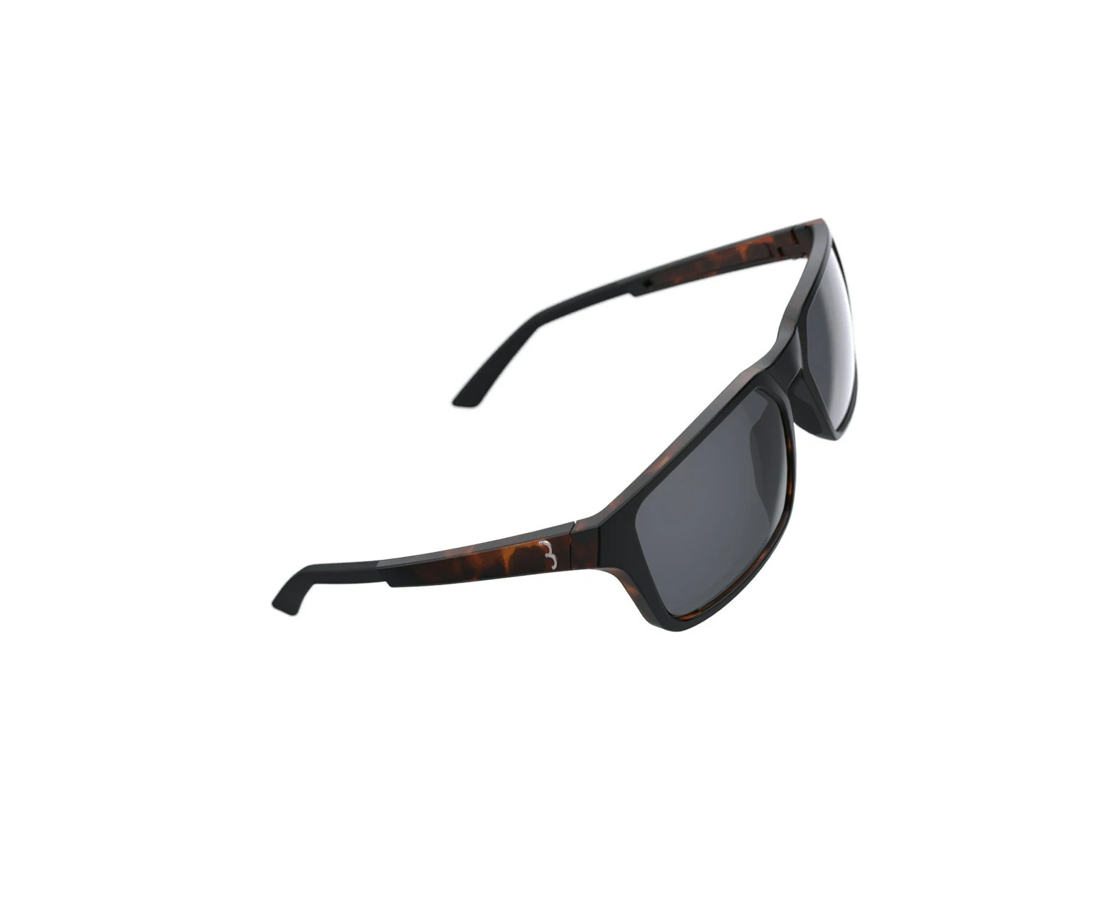 BBB Spectre Sunglasses Matte Tortoise Shell Frame Smoke Flash Lens - Brown