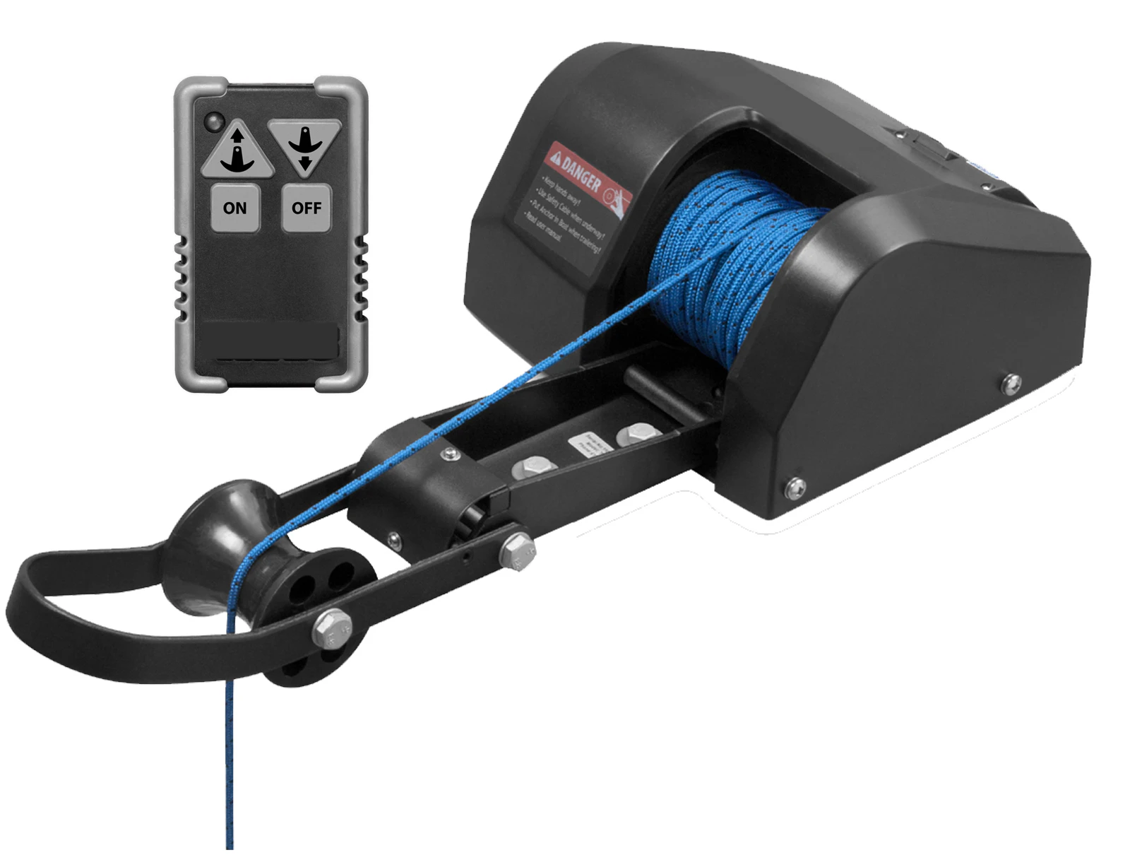 ANCHOR DRUM WINCH ISLAND - PONTOON WIRELESS REMOTE - Model 35 Boats