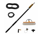 6M Aluminum alloy Telescopic Window Cleaning Pole With Brush Angle Adaptor Hose - Black