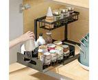 2-Tier Under Sink Organizer Pull Out Shelf for Kitchen Bathroom Countertop