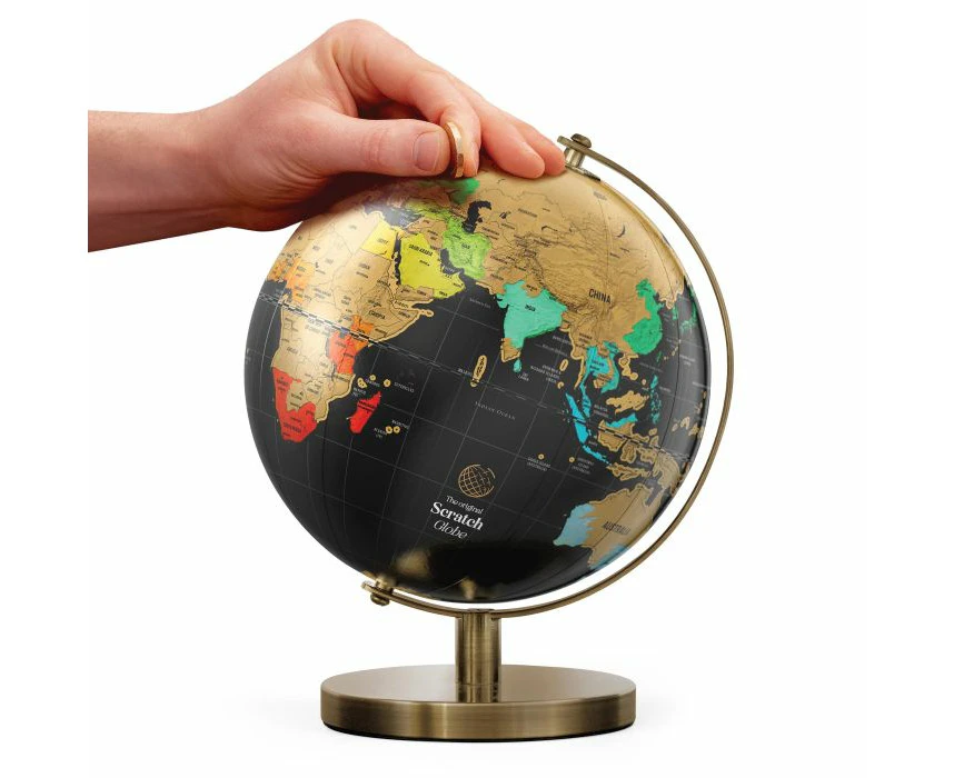 Luckies Deluxe Scratch World Globe Home Decor with Metal Stand- Large Mutli-Coloured