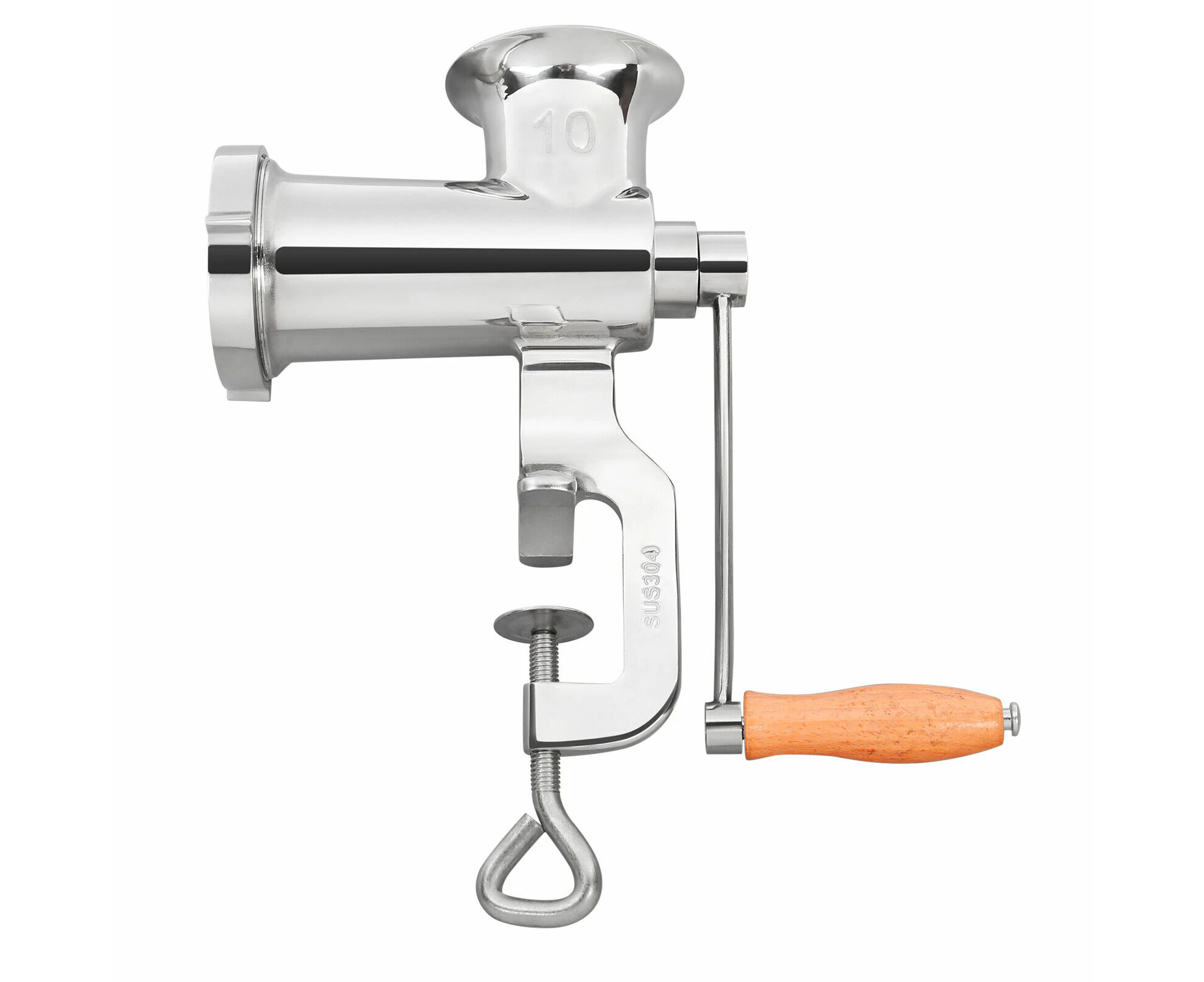 Manual Meat Grinder Table Hand Sausage Filler Stuffer Stainless Steel Kitchen