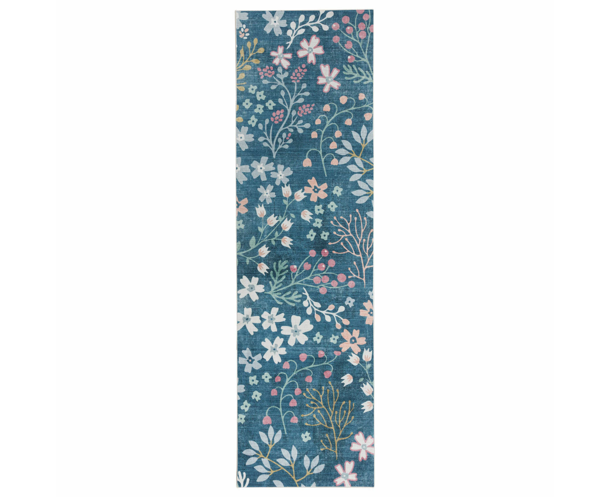 Teal Turquoise Blue Hallway Runner Rug Non Slip Machine Washable Mat 80x300cm