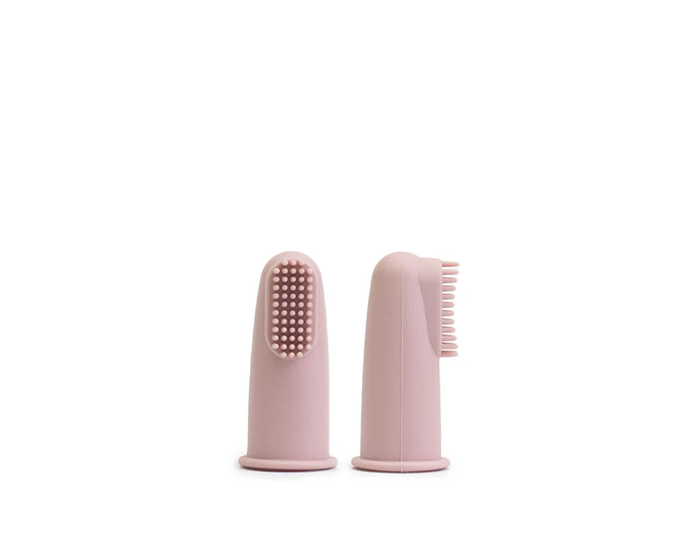 Silicone Baby Finger Toothbrush & Case - Dusty Rose