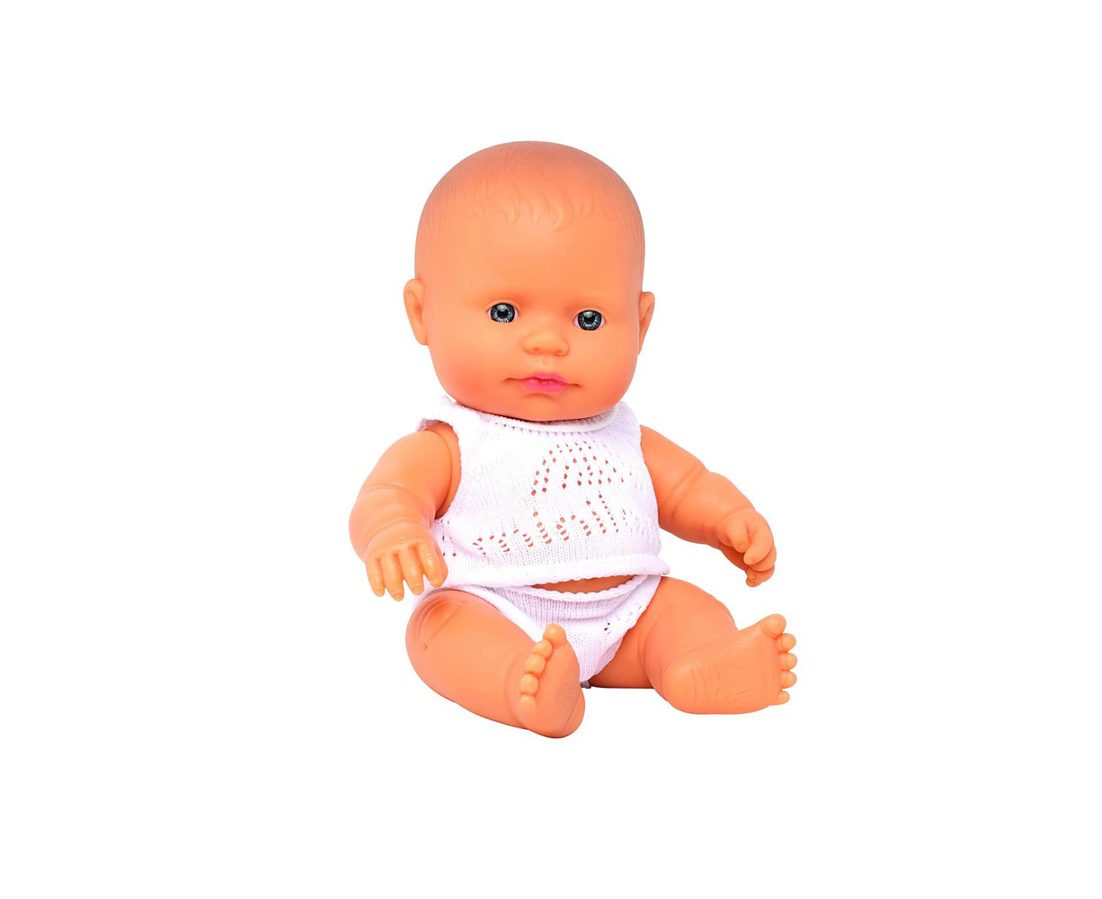 Miniland Baby Doll Caucasian Boy 21cm Lifelike Kids Fun Pretend Play Toy 10m+