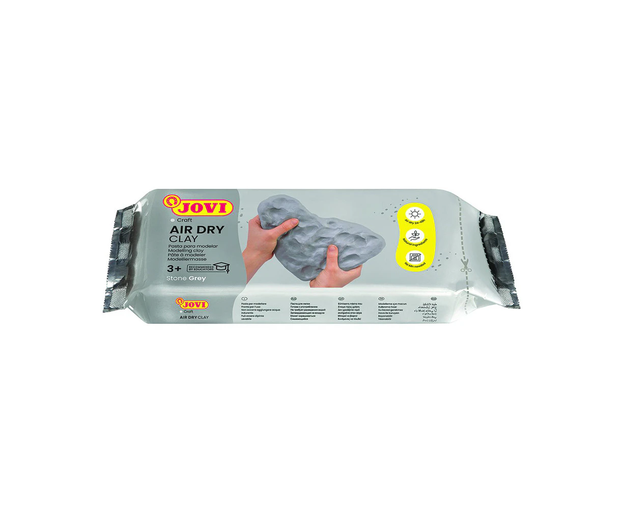 Jovi Air Dry Clay Bar 500g Kids/Childrens Moulding Fun Play Toy Grey 3+