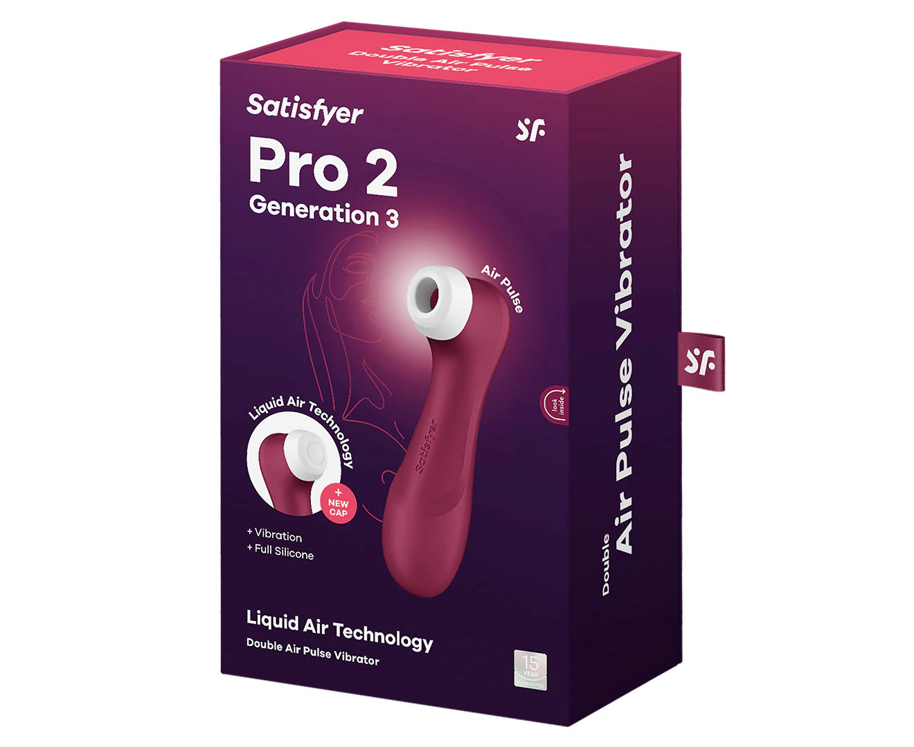 Satisfyer Pro 2 Generation 3 Double Air Pulse Stimulator - Wine Red