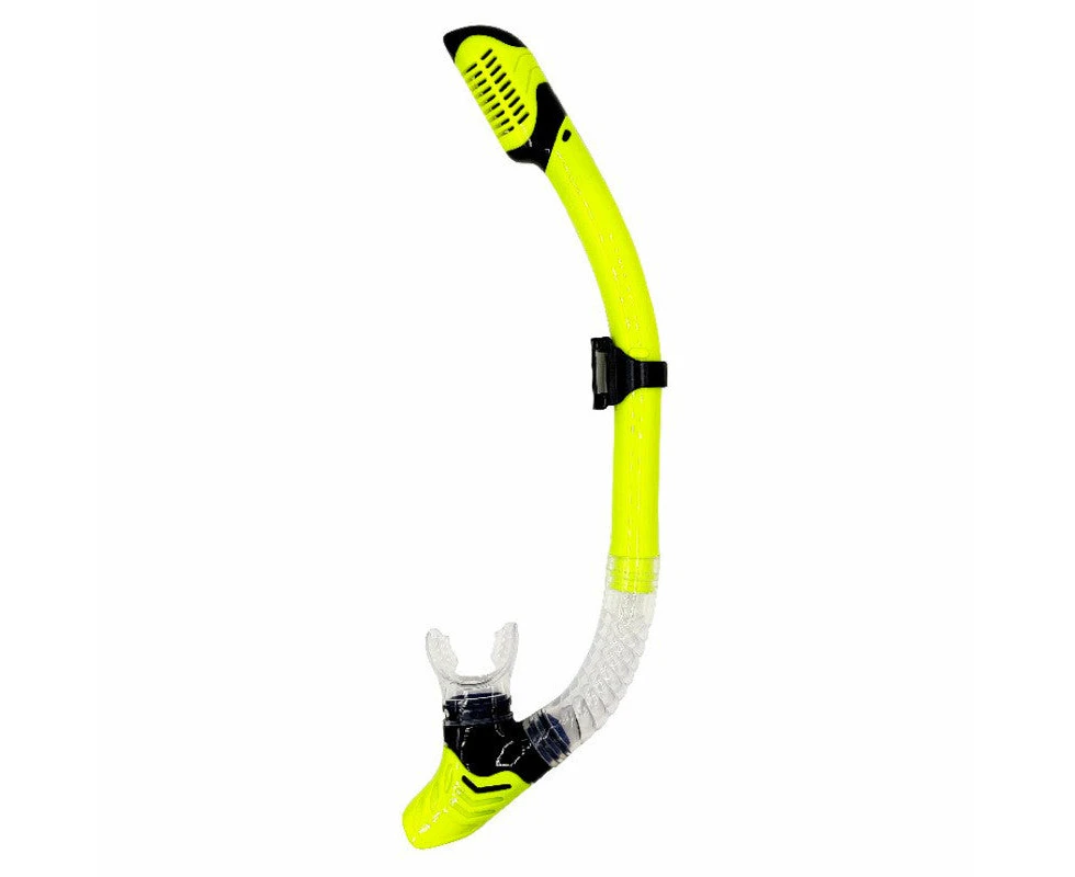 DEDEPU Scuba Diving Snorkel Swimming Underwater Breathing Air Tube Gear Snorkeling Silicone Full Dry Mouthpiece Hose - Yellow