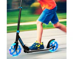 Costway Kick Scooter Folding Pro Stunt Scooter Adjustable LED Wheel w/Rear Break Kids/Teens/Beginners/Adults Blue