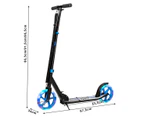 Costway Kick Scooter Folding Pro Stunt Scooter Adjustable LED Wheel w/Rear Break Kids/Teens/Beginners/Adults Blue