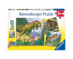 3x49pc Ravensburger Primeval Ruler Kids/Childrens Jigsaw Puzzle Play Toy 5+