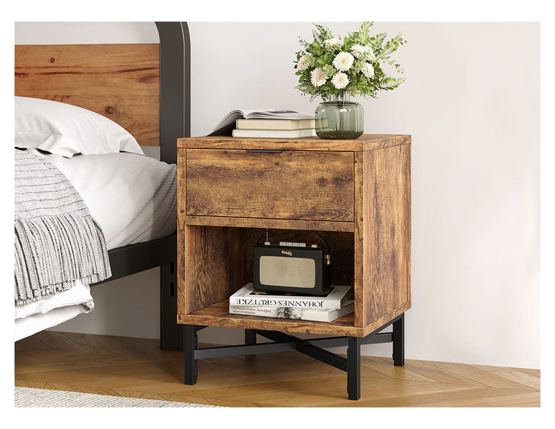 ALFORDSON Bedside Table Retro Nightstand Side Cabinet Oak