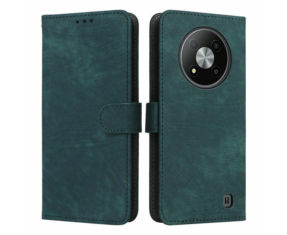 For New Optus X Pro 5G Matte Leather Wallet Flip Phone Case Cover - Green