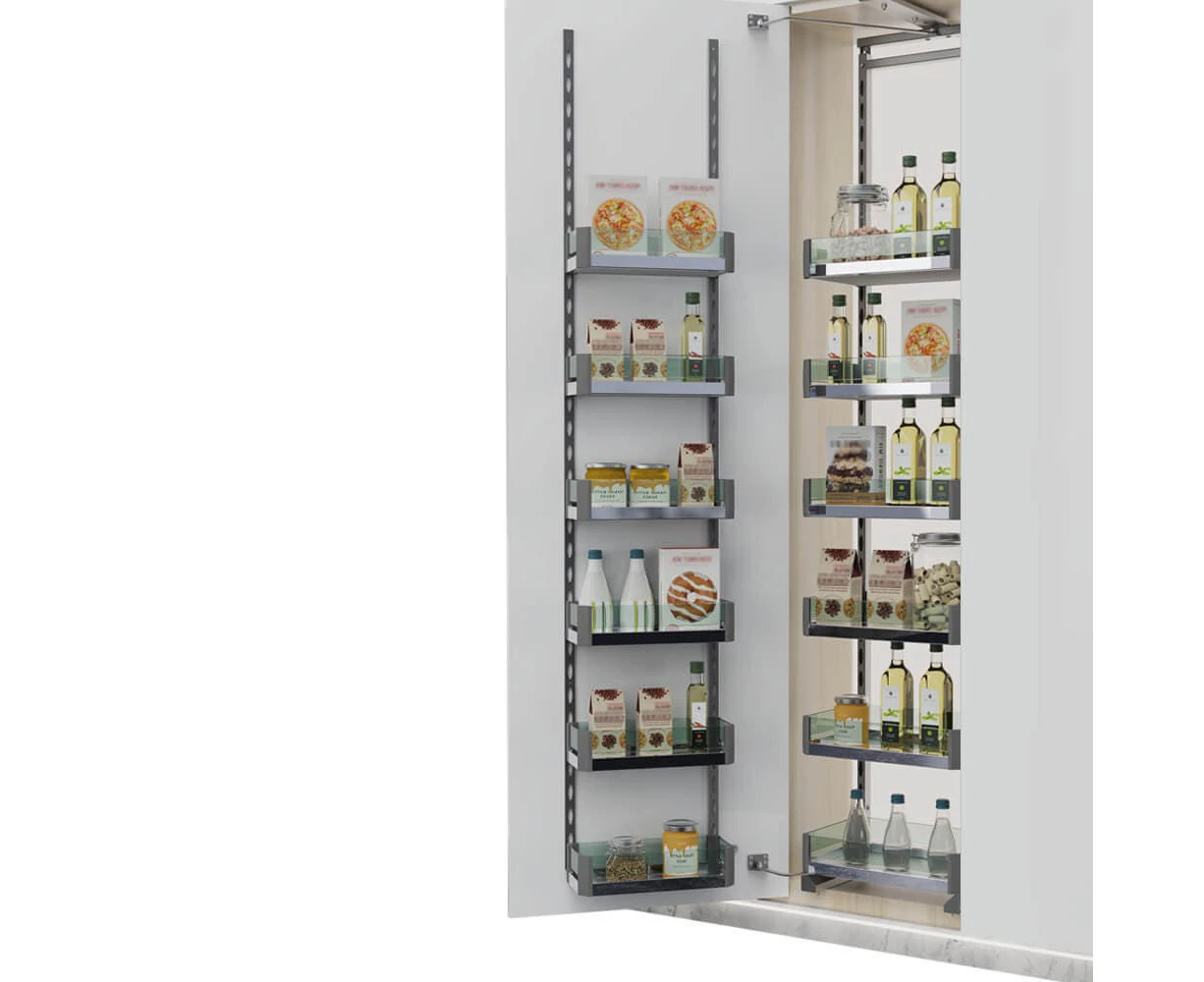 Elite Galley Open Out Tandem Pantry - 450mm Cabinet - 1650mm-1950mm Adjustable Height