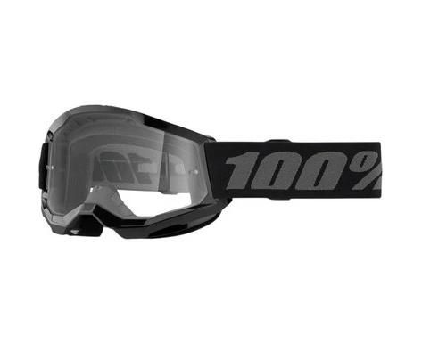 100% Strata 2 Youth Goggles Black Clear Lens