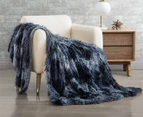 Gioia Casa Tie Dye Shaggy Microfibre Throw Blanket - Navy