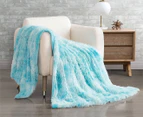 Gioia Casa Tie Dye Shaggy Microfibre Throw Blanket - Blue