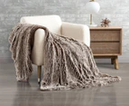 Gioia Casa Tie Dye Shaggy Microfibre Throw Blanket - Chestnut