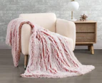 Gioia Casa Tie Dye Shaggy Microfibre Throw Blanket - Rose