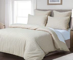 CleverPolly Premium Waffle Microfibre Single Bed Quilt Cover Set - Beige