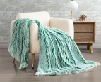 Gioia Casa Tie Dye Shaggy Microfibre Throw Blanket - Emerald