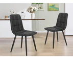 ALFORDSON 4x Dining Chair Kitchen Lounge Cafe Elegant Retro Seat Suede Dark Grey