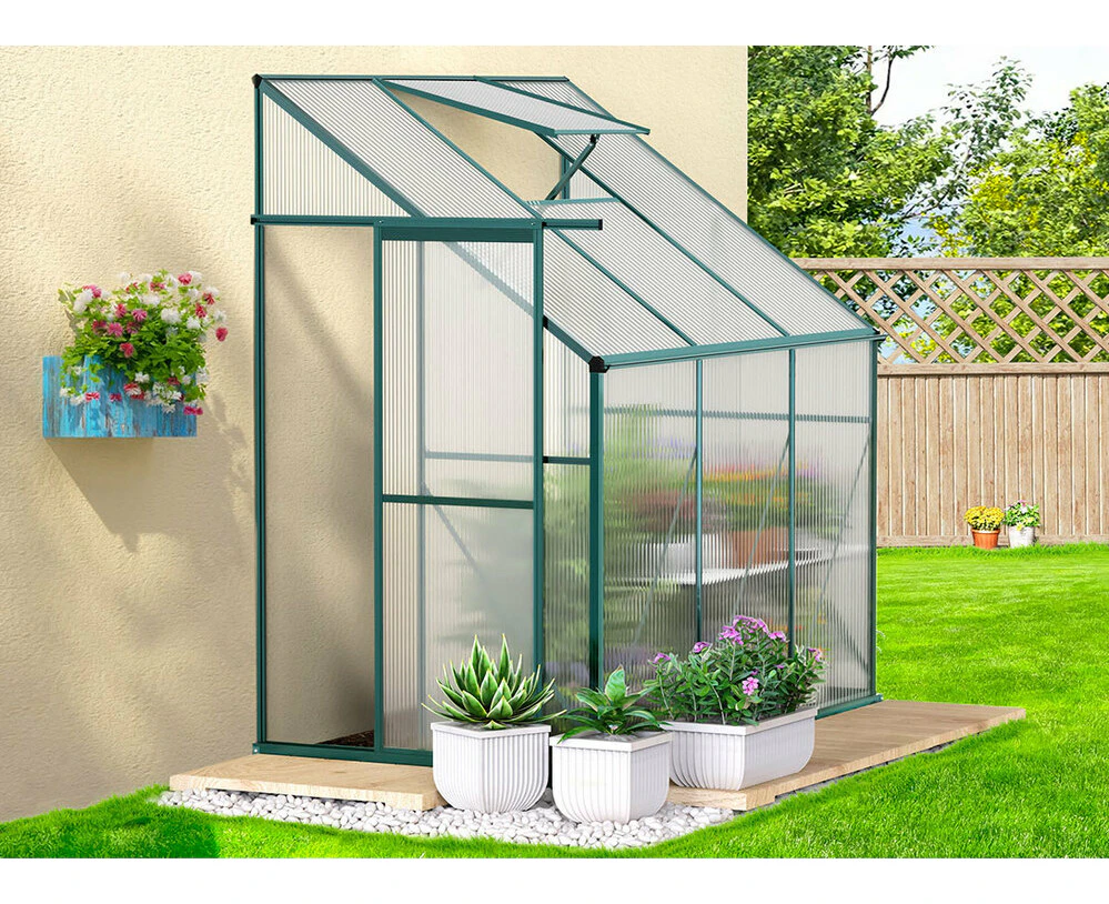 ALFORDSON Greenhouse Aluminium Polycarbonate Garden Storage Shed 1.9x1.3M