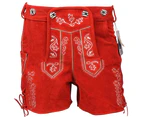 Women Lederhosen Bavarian Outfit Leather Short Red Oktoberfest Bavarian Ladies Outfit