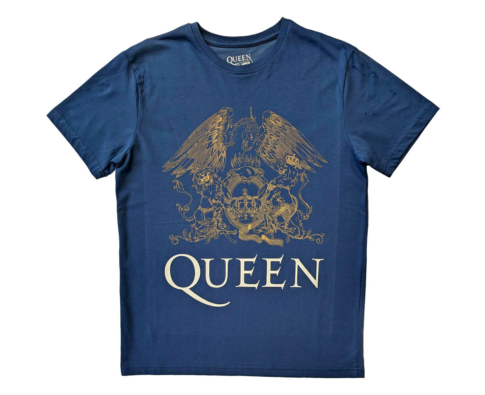 Queen | Official Band T-Shirt | Crest Blue