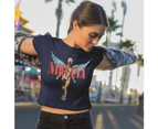 Nirvana Angelic: Ladies navy Crop Top