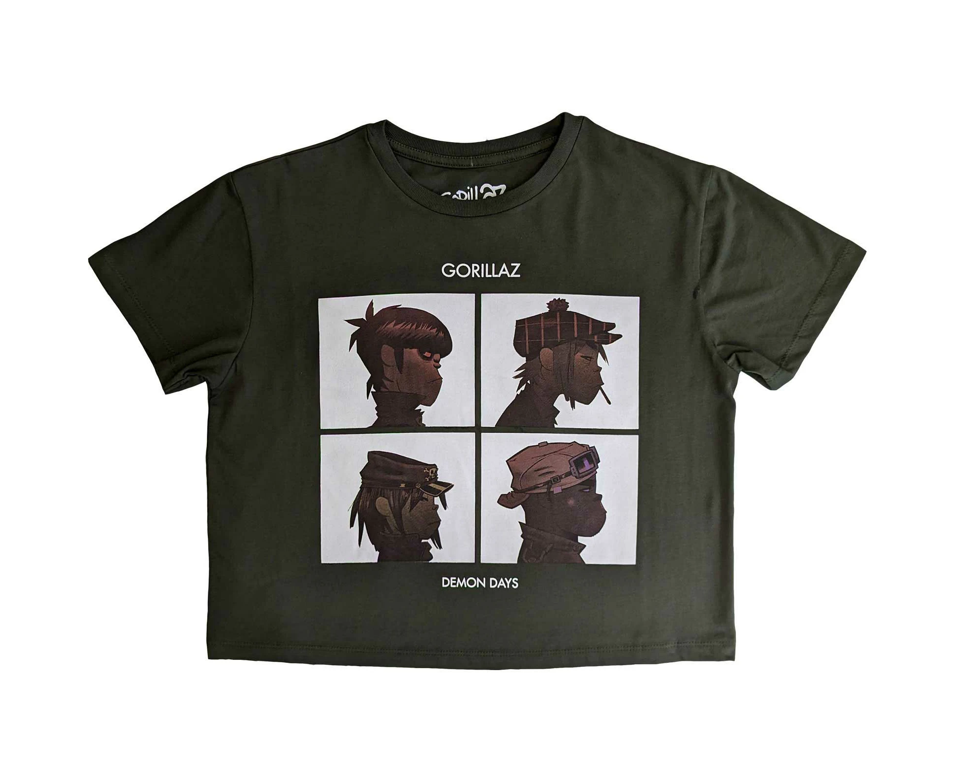 Gorillaz Demon Days: Ladies green Crop Top