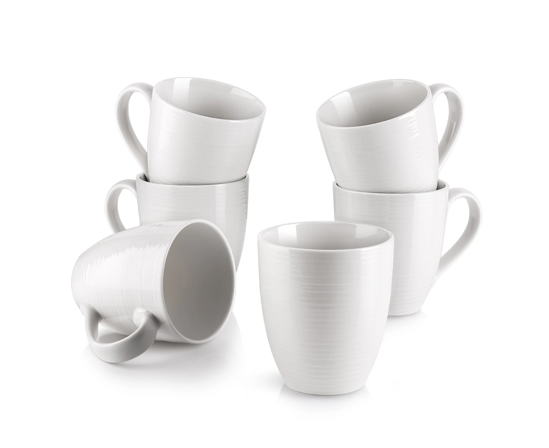 DOWAN 500ml Coffee Mugs Set of 6, White