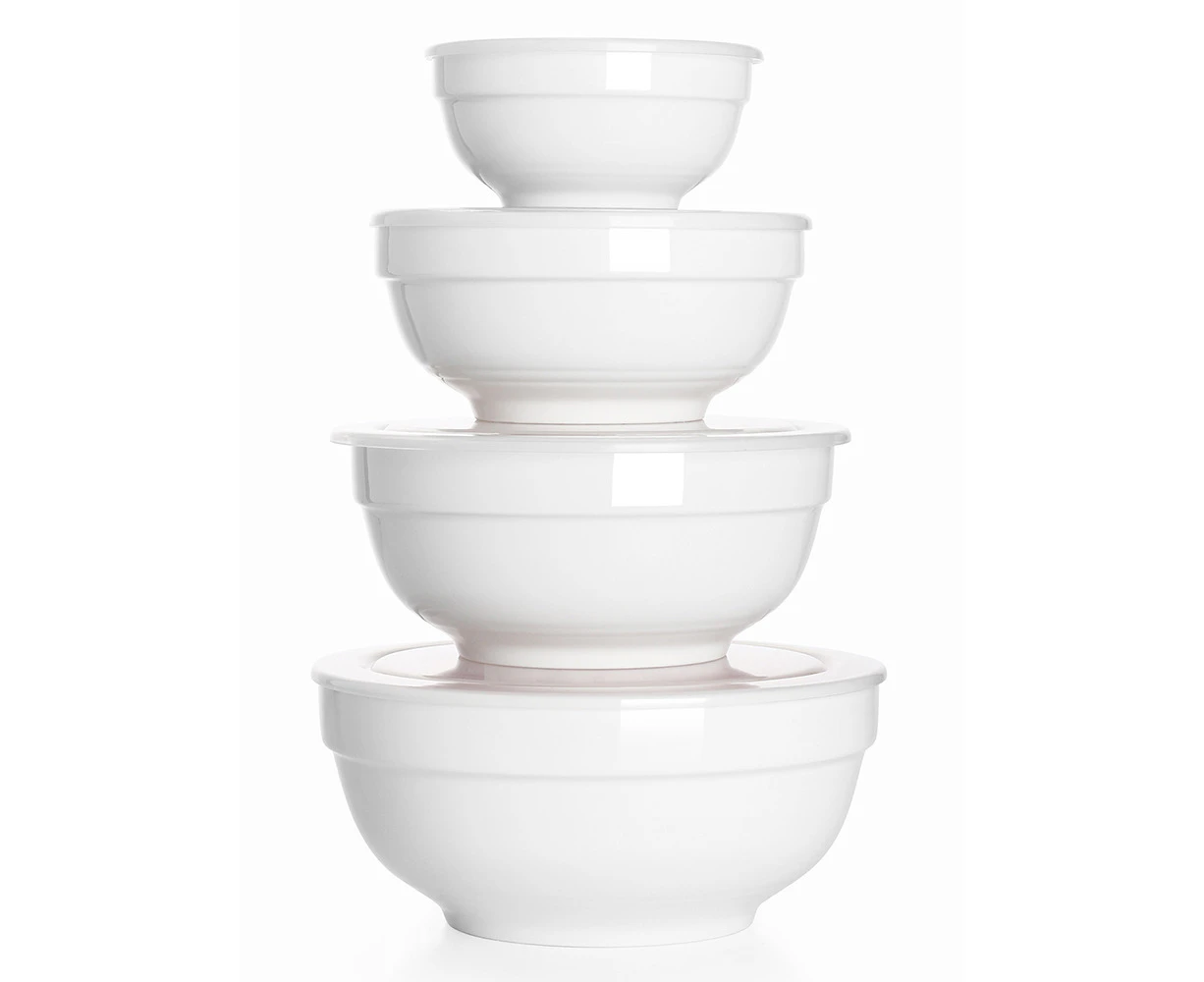 DOWAN Ceramic Bowls with Lids Set of 4 - 1900/1250/650/350ml