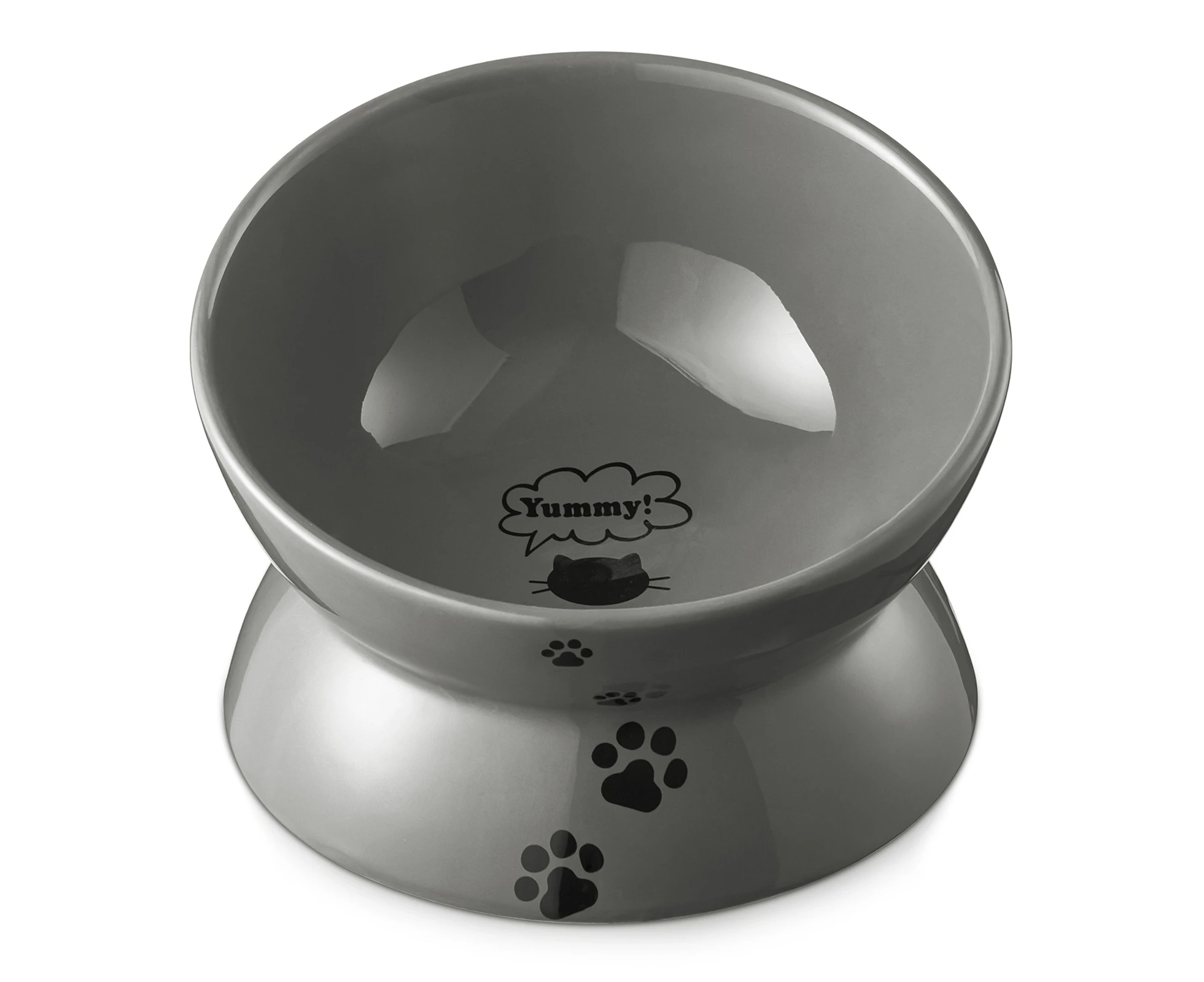 Y YHY Raised Cat Food Bowl, Grey