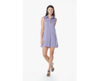 Italian Cotton Sleeveless Dress in Purple