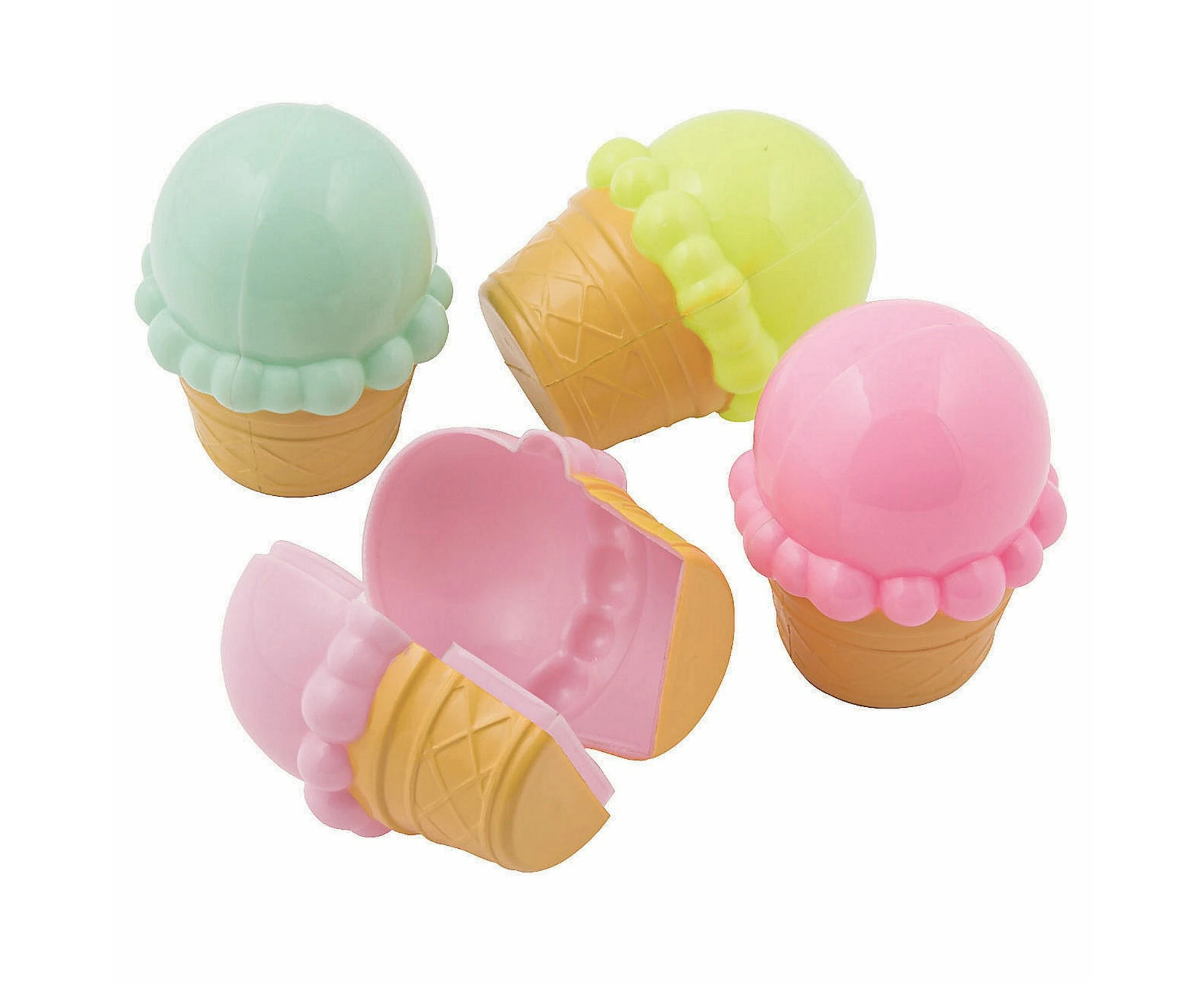 Mini Ice Cream Cone Plastic Favour Containers (Pack of 12)