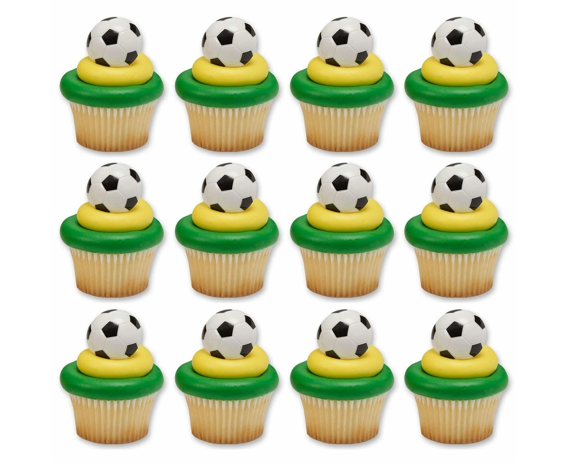 Soccer Ball Cupcake Rings (Pack of 12)