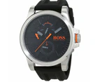 Boss orange detroit Mens Analog Quartz Watch with Silicone bracelet Black