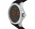 Boss orange detroit Mens Analog Quartz Watch with Silicone bracelet Black