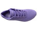 Womens Skechers Uno - Stand On Air Lilac Lace Up Sneaker Shoes Synthetic